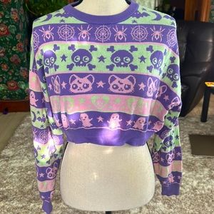 Dolls Kill Trickz N’ Treatz Eclipse Daze Cropped Sweater